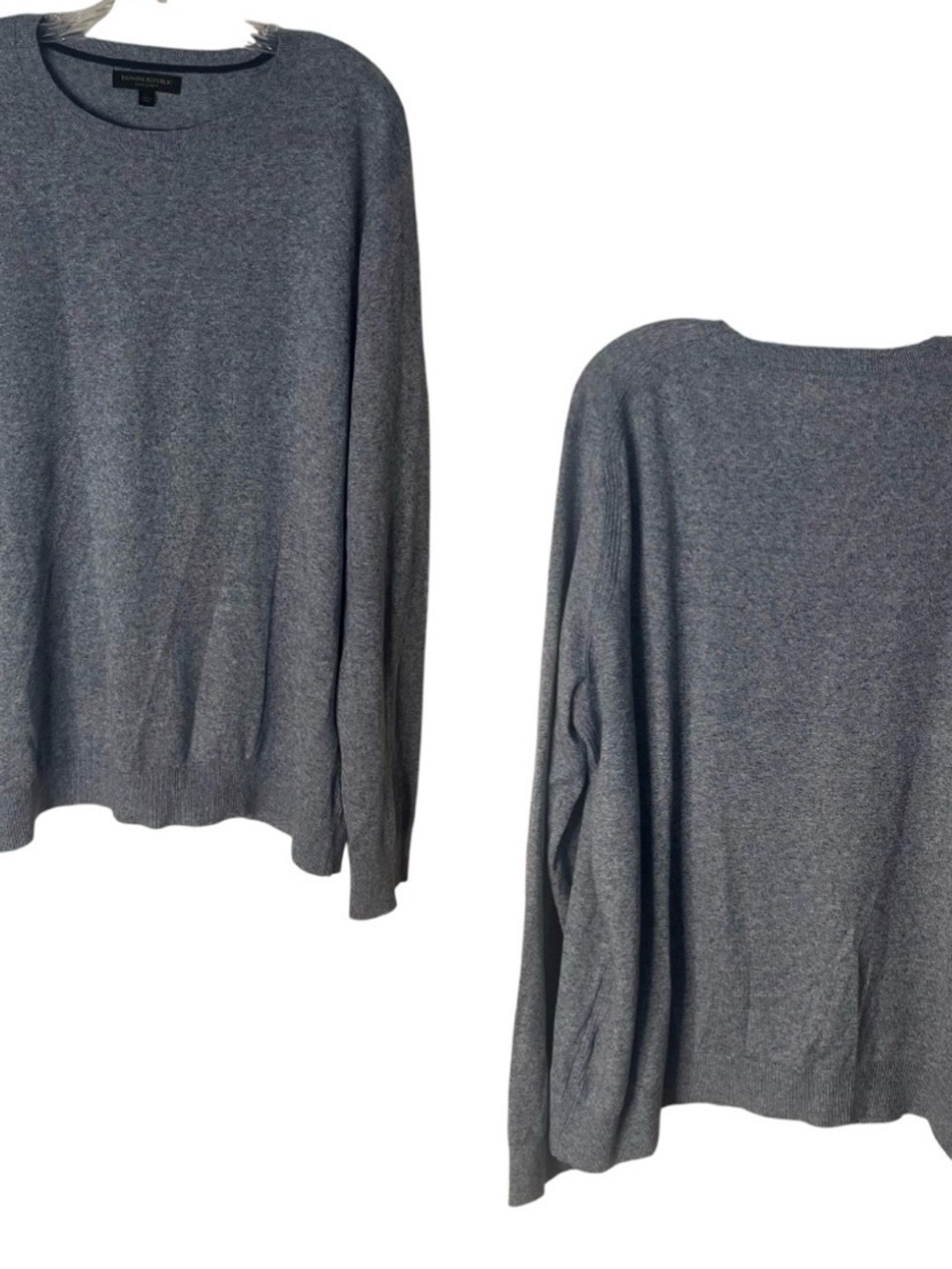 BANANA REPUBLIC Silk Linen Blue Crew Neck Sweater Pullover Mens Size XL - Picture 10 of 10